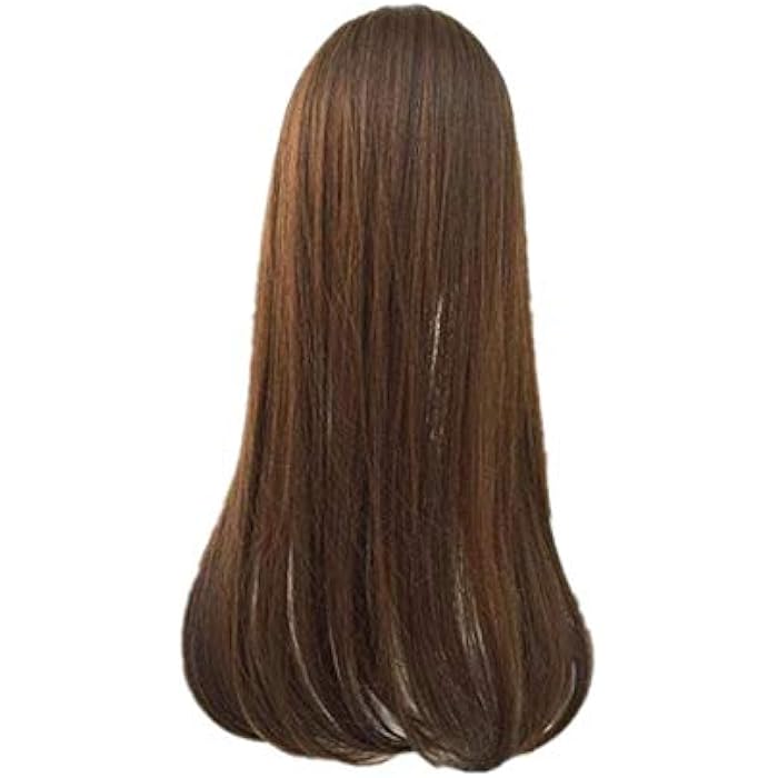 DILLARDS Synthetic Women's Wig With Hair Bangs Long Straight Layered Heat Resistant Synthetic Hair Wig For Women(Dark Brown) (B099Mhdsxr) - Image 4